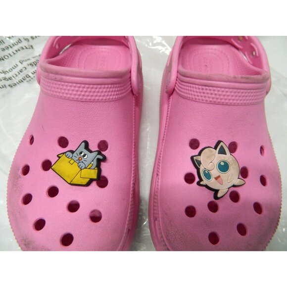 Pink Crocs Jibbitz Charm Clogs Kids Size J2 Durable Lightweight Shoes - Picture 7 of 8